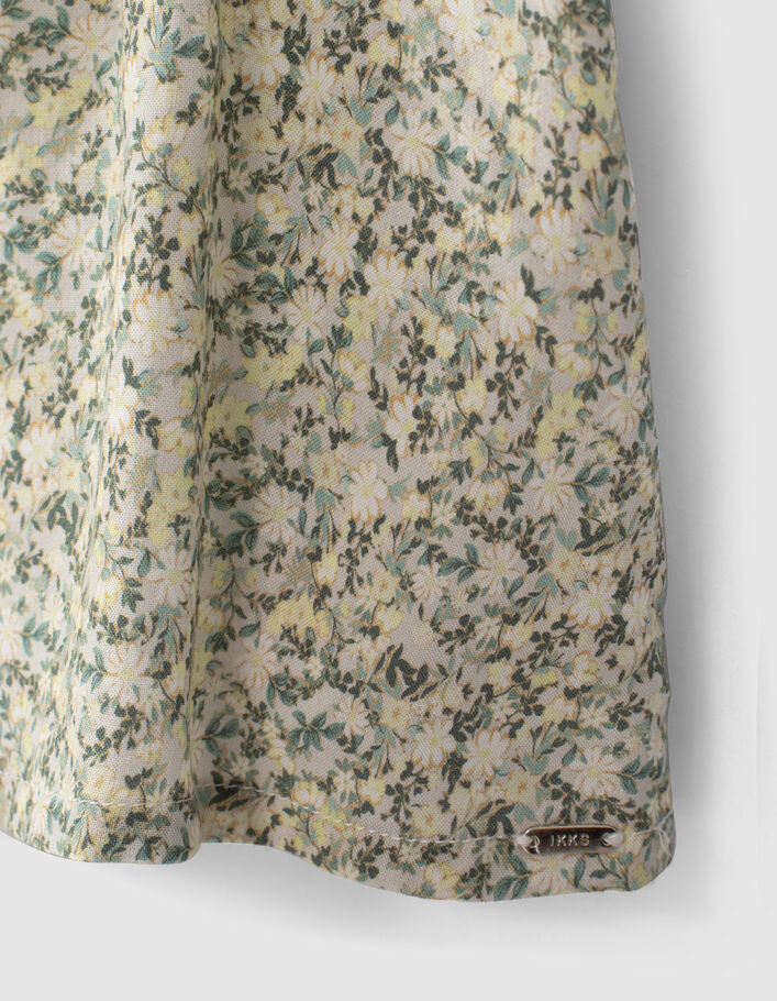 Girls’ ecru Ecovero® blouse with flower print  - IKKS