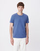 T-shirt col rond bleu coton bio Homme-5