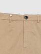 Bermuda CHINO STRAIGHT sable Homme-4