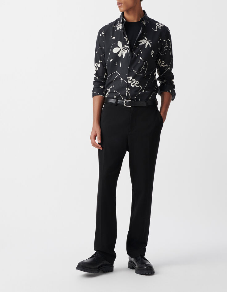 Men&rsquo;s black REGULAR shirt with star print-1