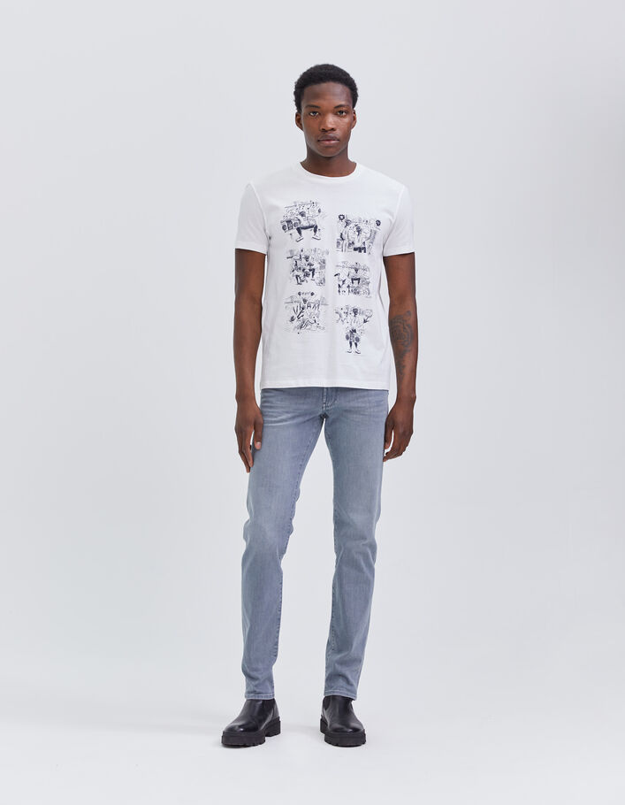 T-shirt blanc bio visuel BD Hip Hop Homme-9
