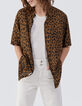 Gew&uuml;rzbraunes REGULAR-Herrenhemd mit Leopardenprint-7