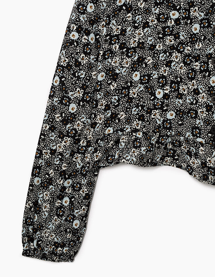 Girls' floral and polka dot blouse-4