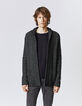 Cardigan noir tricot à col châle Homme-2