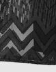 Jupe courte noire voile jacquard chevrons lurex Femme-7