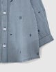 Chemise bi-mati&egrave;re rayures et motifs &eacute;t&eacute; b&eacute;b&eacute; gar&ccedil;on-4