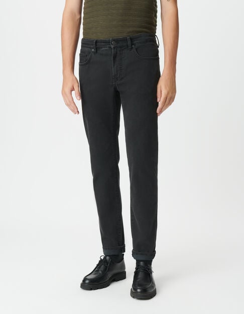 Men&rsquo;s aged black Bruce slim jeans - IKKS