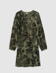 Khaki long sleeve dress LENZING™ ECOVERO™ maxi jungle Women-5