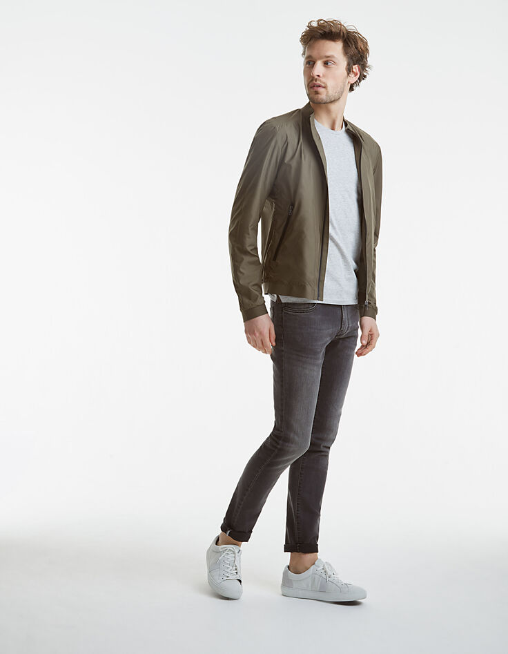 Blouson nylon kaki homme-6
