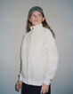 Chaqueta de punto con cremallera en color crudo para ni&ntilde;a-2