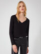Women’s black organic cotton long sleeve T-shirt-1
