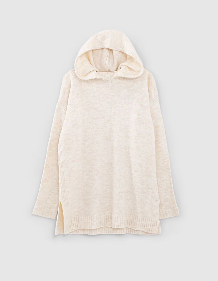 Pull maille capuche femme