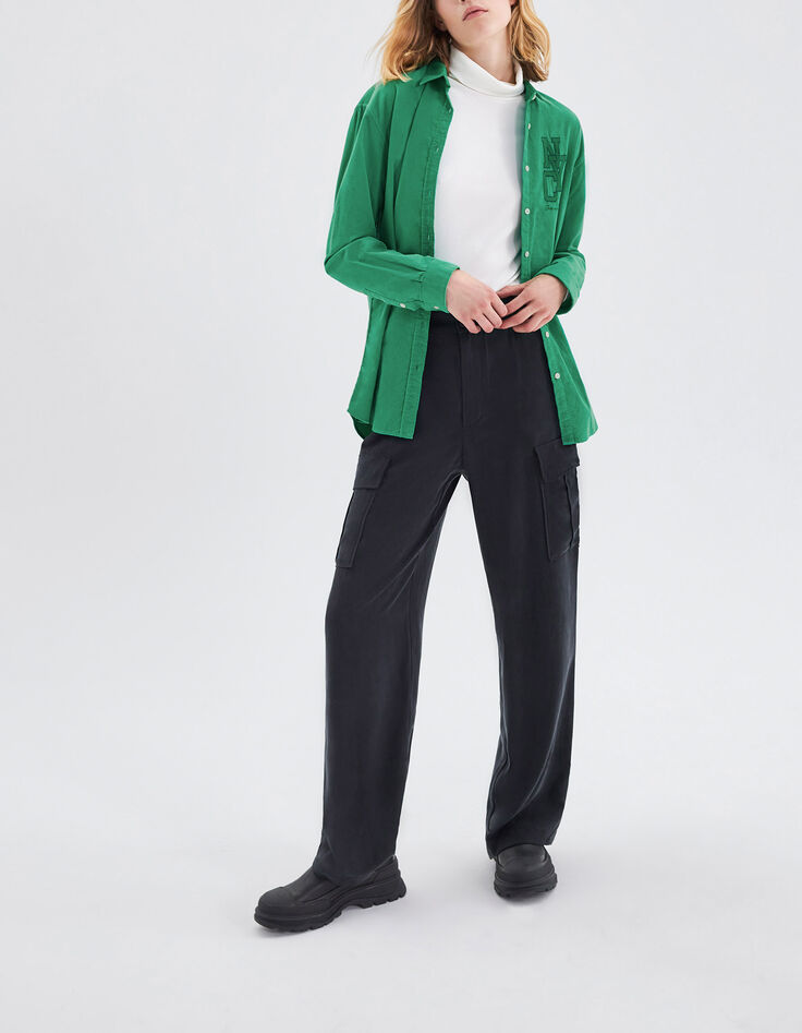 Women’s green organic needlecord shirt-6 Women’s green organic needlecord shirt-6