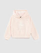 Lichtroze sweater met rivetten, geborduurde tekst meisjes-1