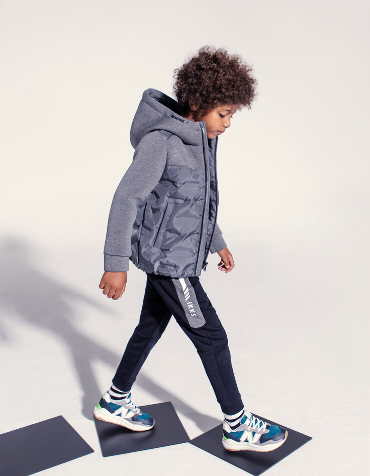 Boys’ dark navy sports joggers with side bands-2