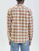Chemise REGULAR camel motif carreaux Homme-2