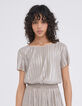 Robe longue dorée plissée réversible Femme-8