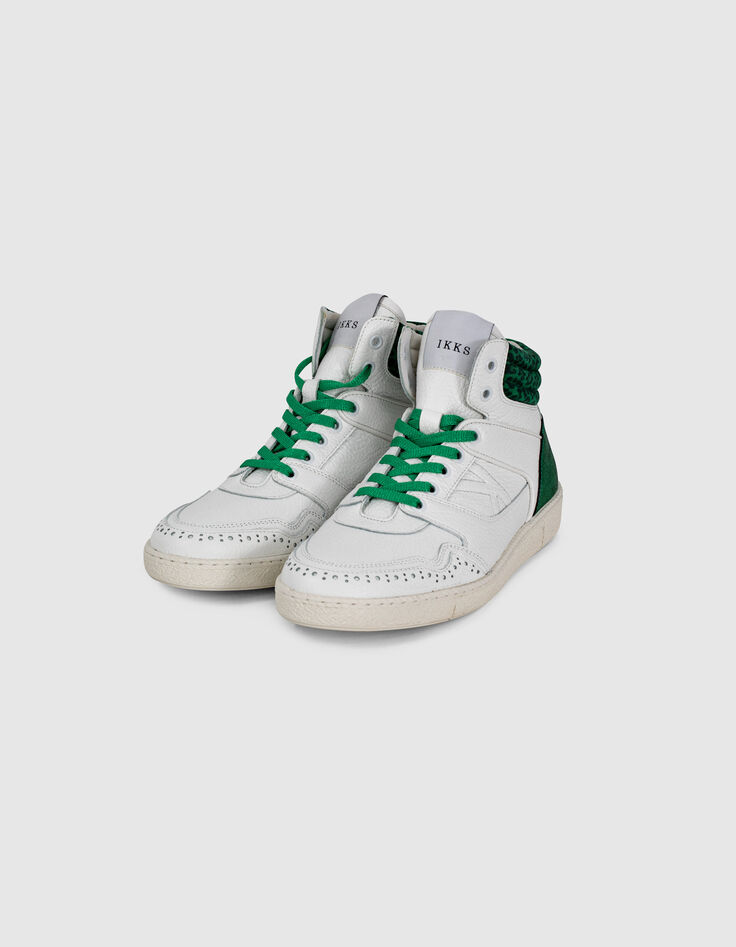 Deportivas blancas y verdes de piel mujer-4