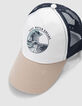Casquette marine et blanche visière beige garçon-3