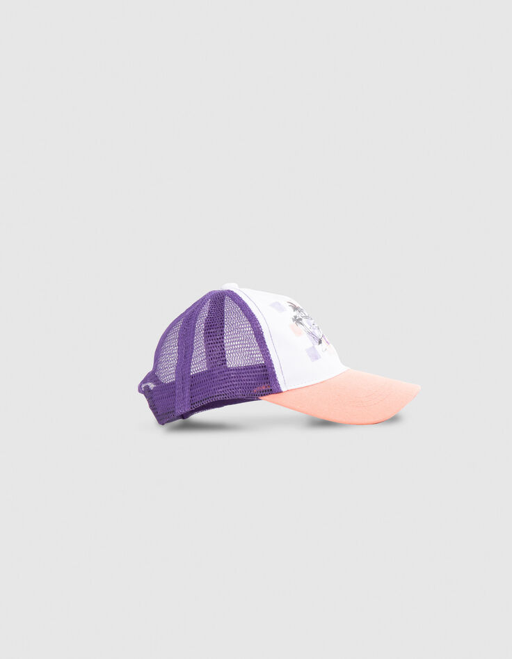 Boys’ orange, white, purple cap with crocodile-2