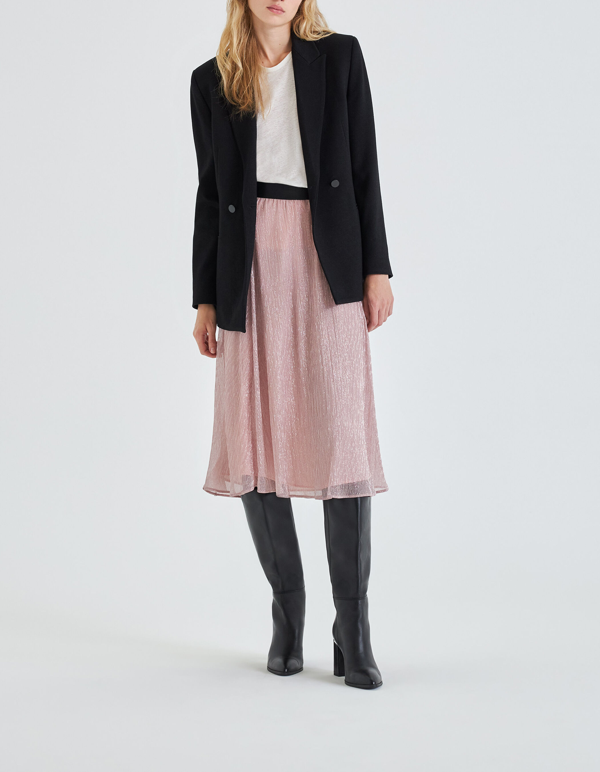 Veste de costume noire maille Milano lurex Femme