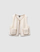 Girls’ 2-in-1 blue velvet parka and gilet-5