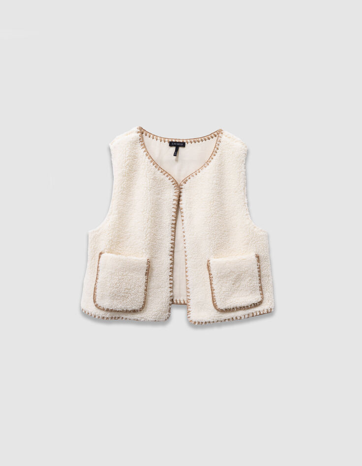 Girls’ 2-in-1 blue velvet parka and gilet-5