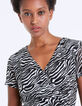 Vestido drapeado crepé de viscosa estampado cebra-5