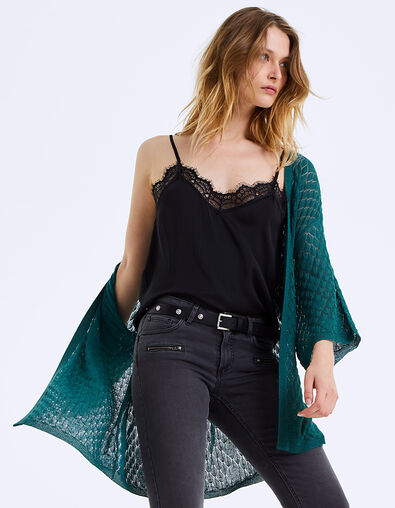 Kimono in ajourtricot voornamelijk viscose dames - IKKS