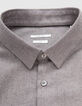 Men's mink-coloured flannel REGULAR shirt-4