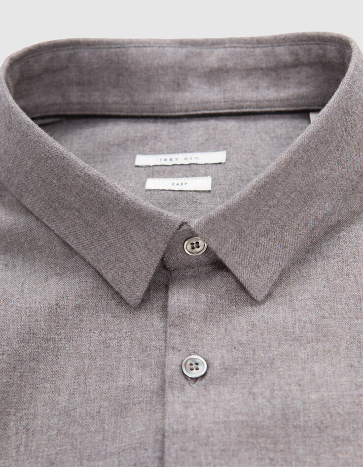 Men's mink-coloured flannel REGULAR shirt-4