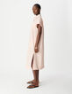 Women's pink striped midi shirt dress-3
