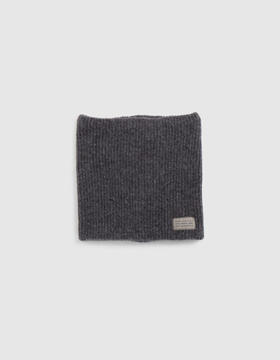 Snood de punto de canalé gris para niño - IKKS