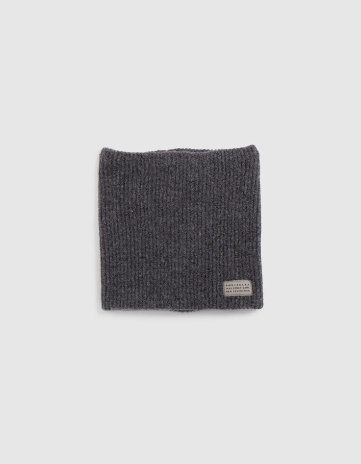 Snood de punto de canalé gris para niño-1