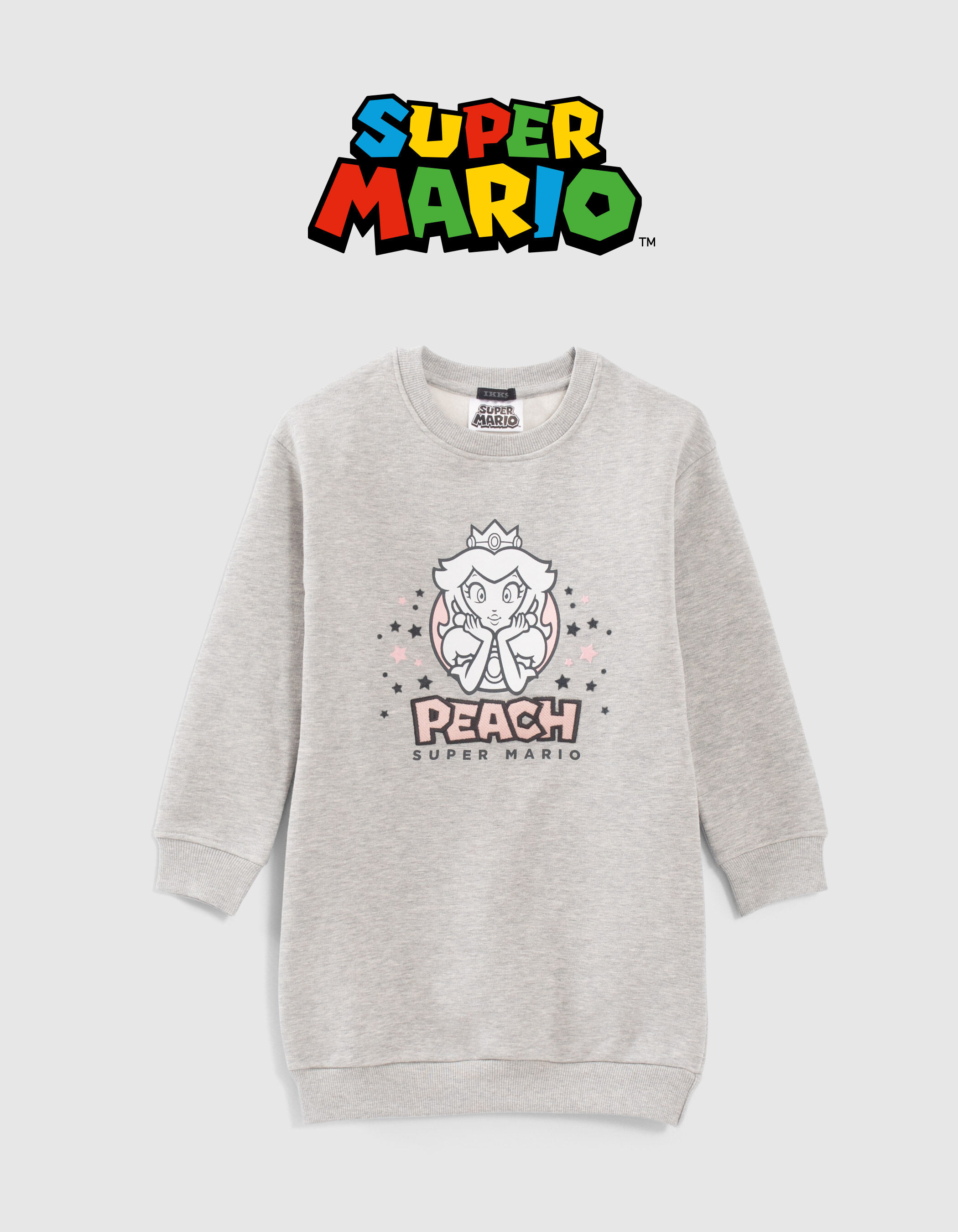 Girls grey PRINCESS PEACH sweatshirt dress Peach image IKKS
