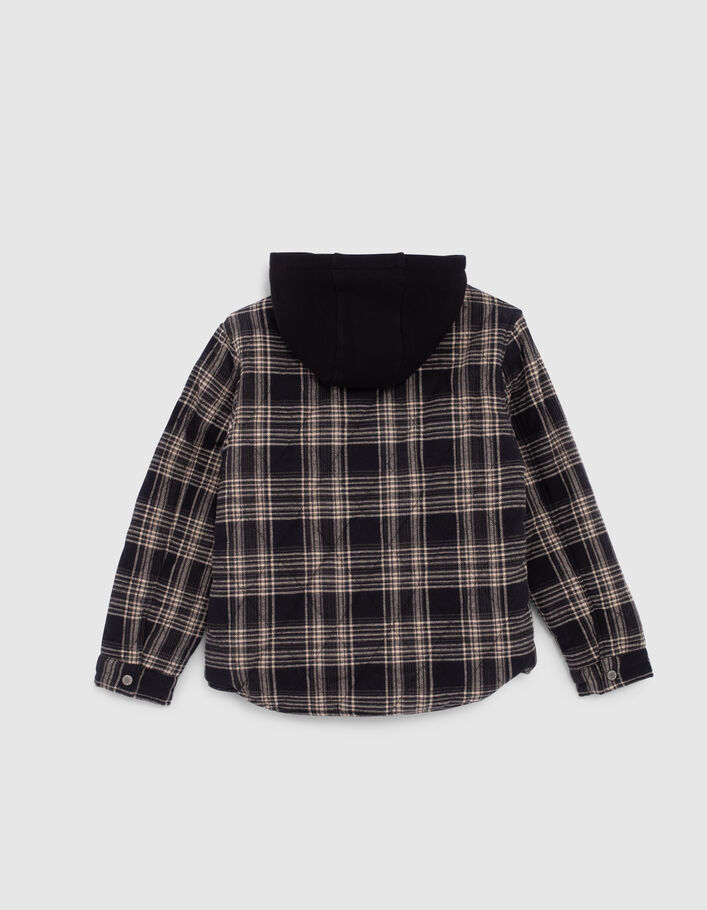 Boys’ black check Sherpa-lined jacket - IKKS