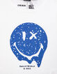 Weißes Mädchen-T-Shirt mit blauem Glitzer-SMILEYWORLD-5
