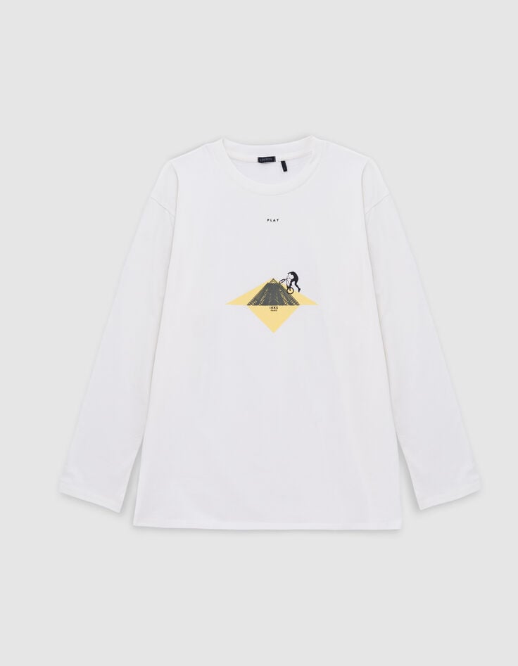 Camiseta algodón orgánico crudo bmx en pirámide niño-1