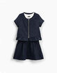 Robe 2 en 1 navy et blanc avec top zippé fille-2