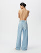 Weite Jeans aus blau Denim mit Used-Effekt-2