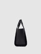 Tas 1440 zwart leer bezaaid Maat Medium Dames-5