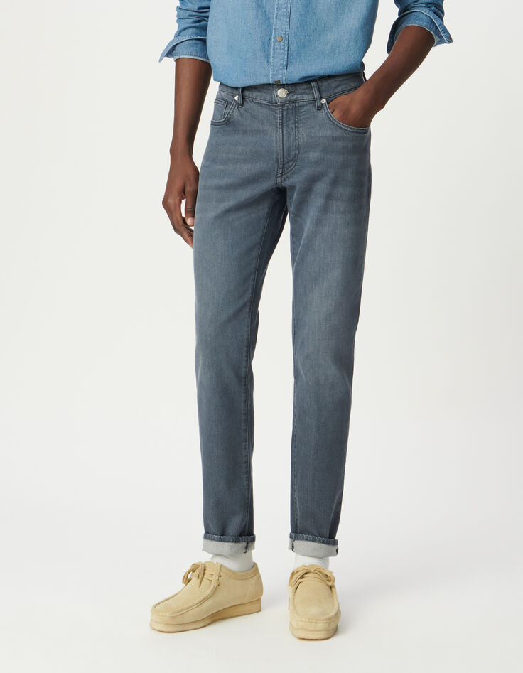 Jean slim bleu grisé Homme-2 Jean slim bleu grisé Homme-2