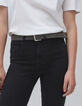 Cintur&oacute;n negro de piel con micro tachuelas para mujer-6