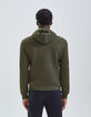 Men's khaki mixed-fabric quilted light padded jacket-3
