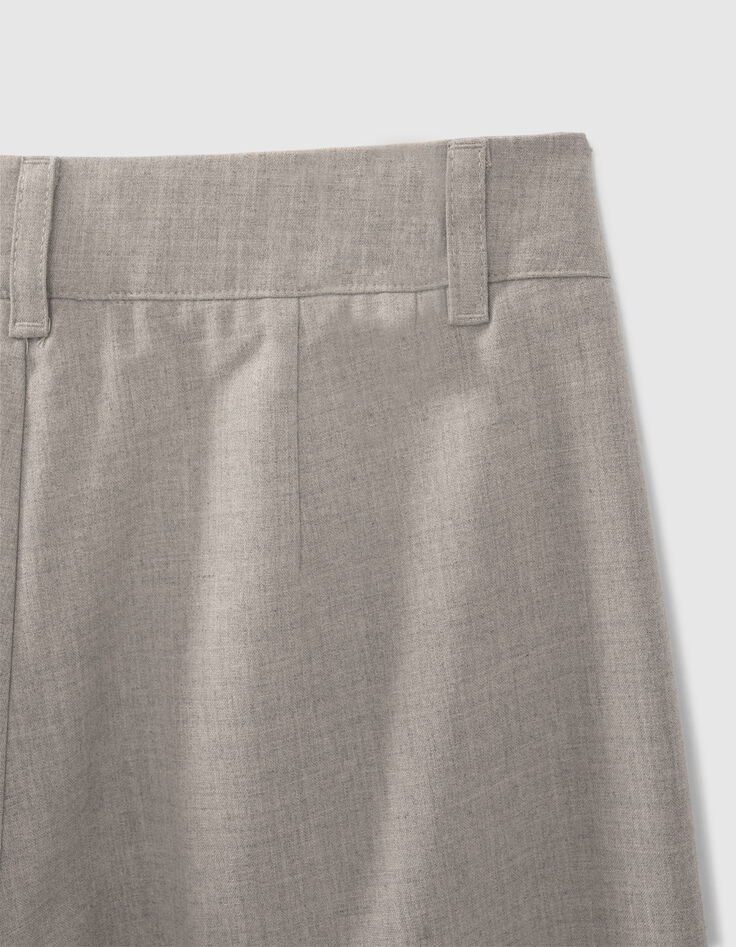 Wijde grijze broek witte stroken opzij meisjes -7
