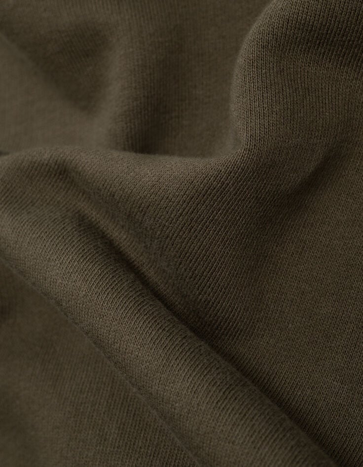 Sudadera caqui maxi mensaje bordado espalda niño-9