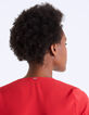 Top en crêpe rouge encolure cache-cœur femme-5