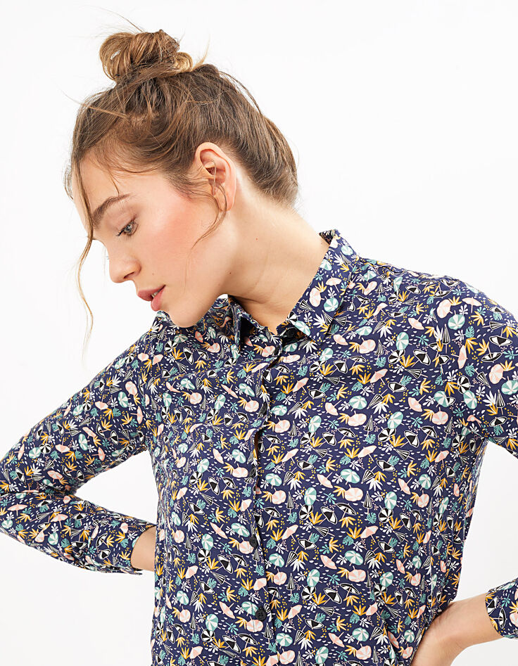 Chemise marine imprimé parasols I.Code-2