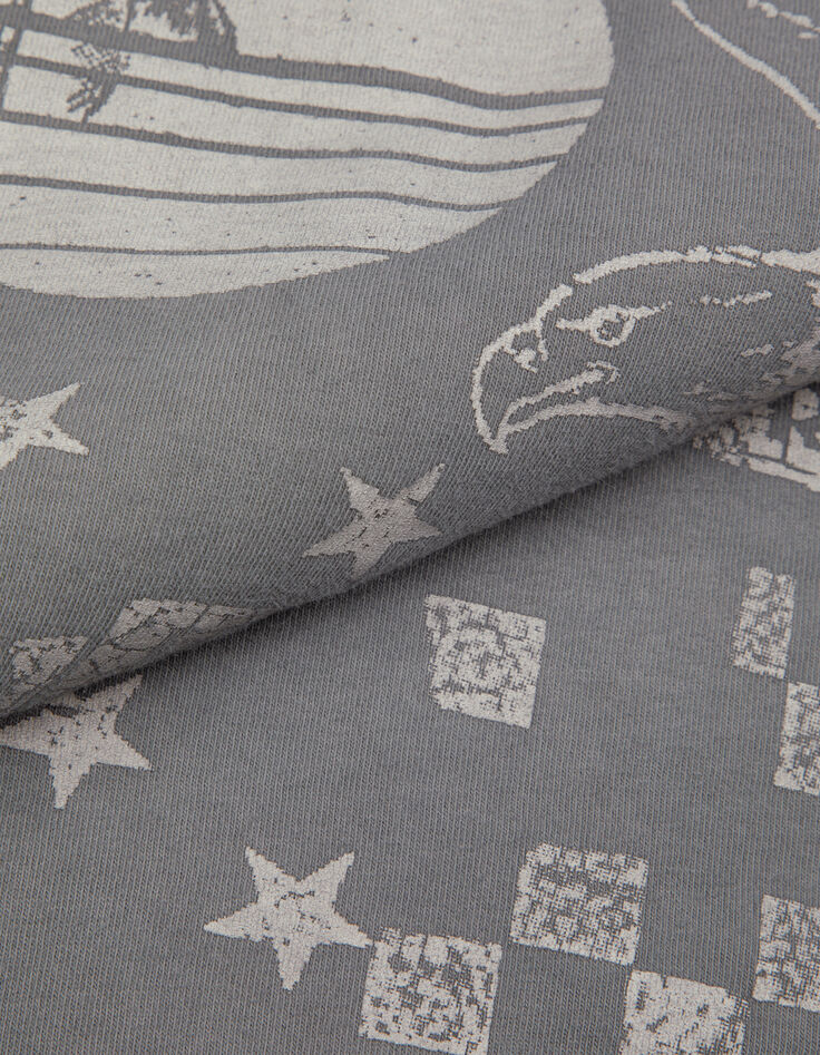 Grijs oversized t-shirt met adelaarsontwerp voor dames-7