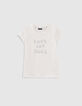 Girls’ ecru striped T-shirt-1